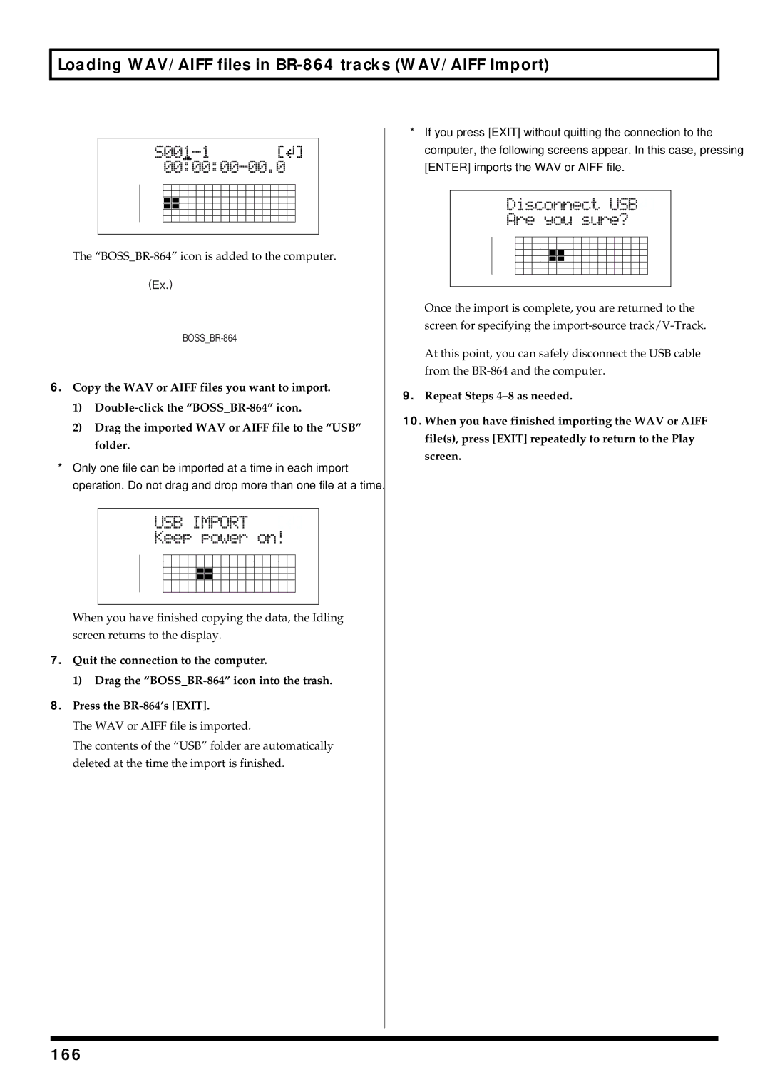 Roland BR-864 owner manual 166 