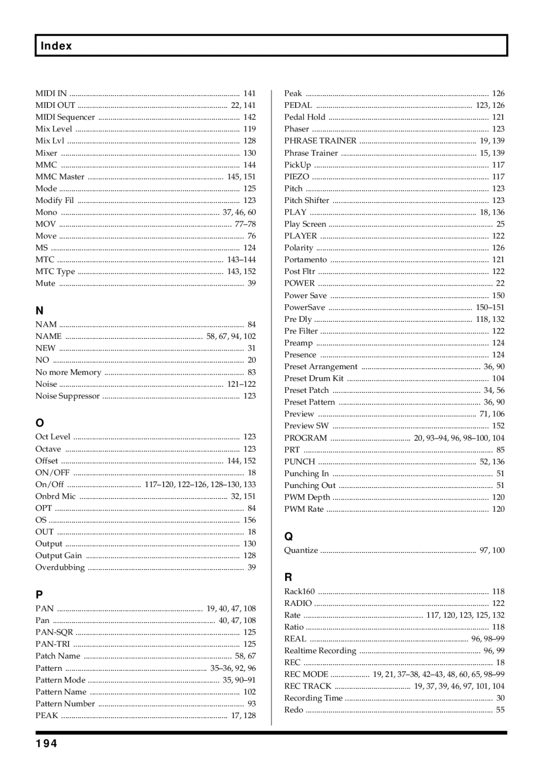 Roland BR-864 owner manual 194 