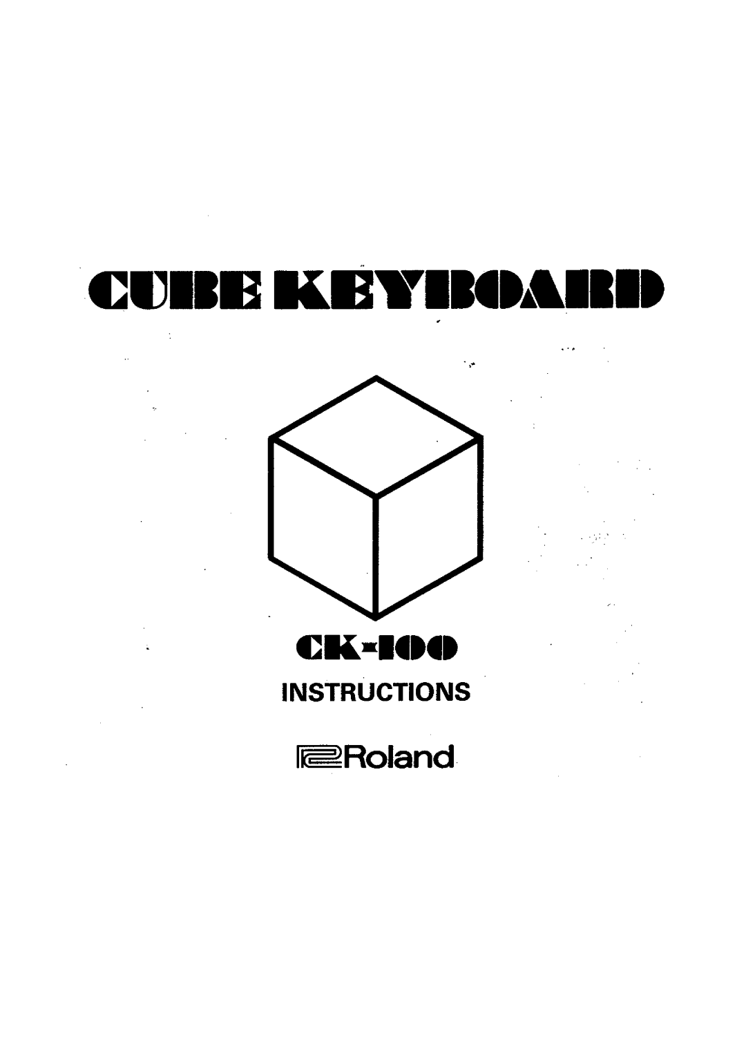 Roland CK-100 manual 