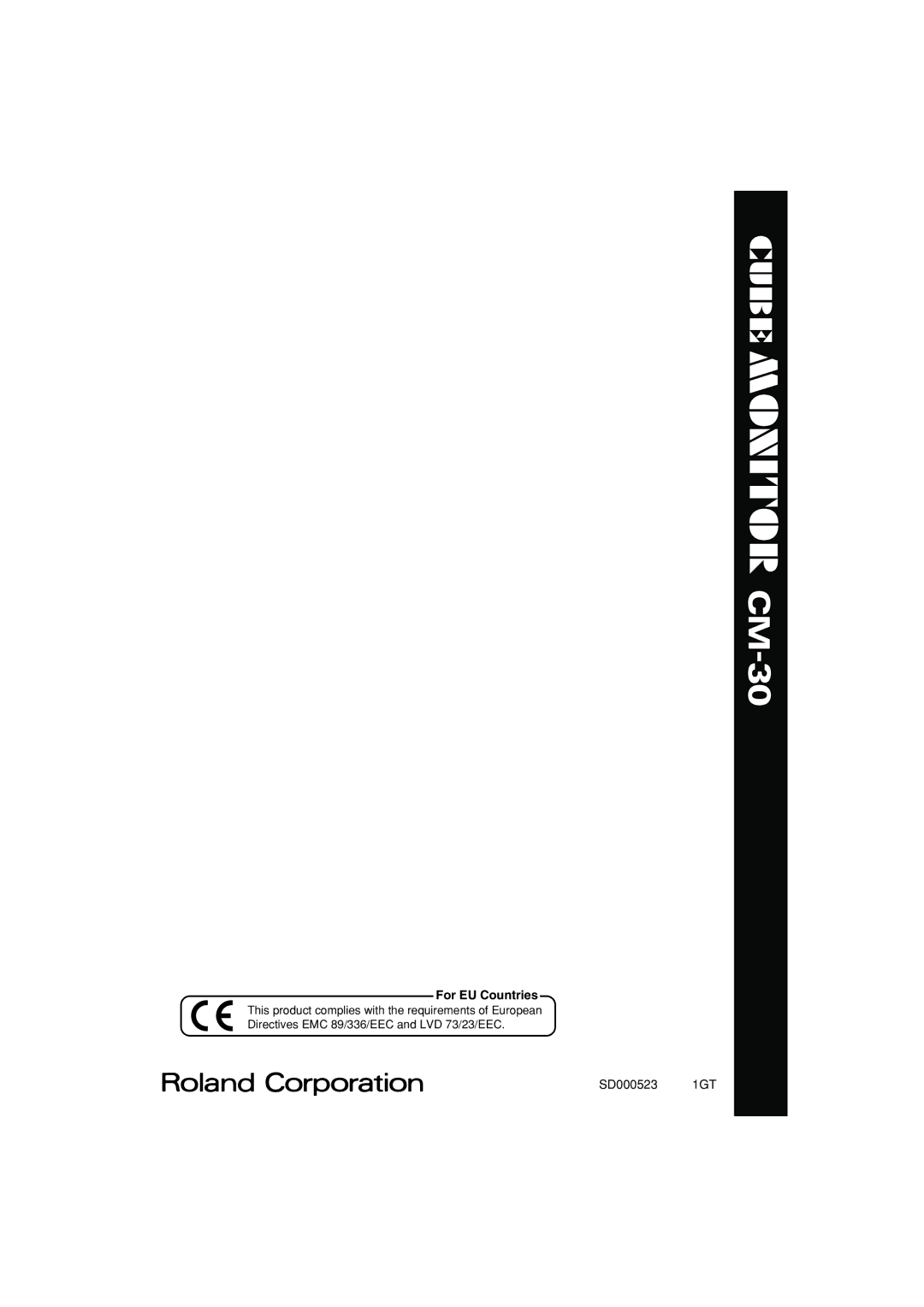 Roland CM-30 owner manual For EU Countries 