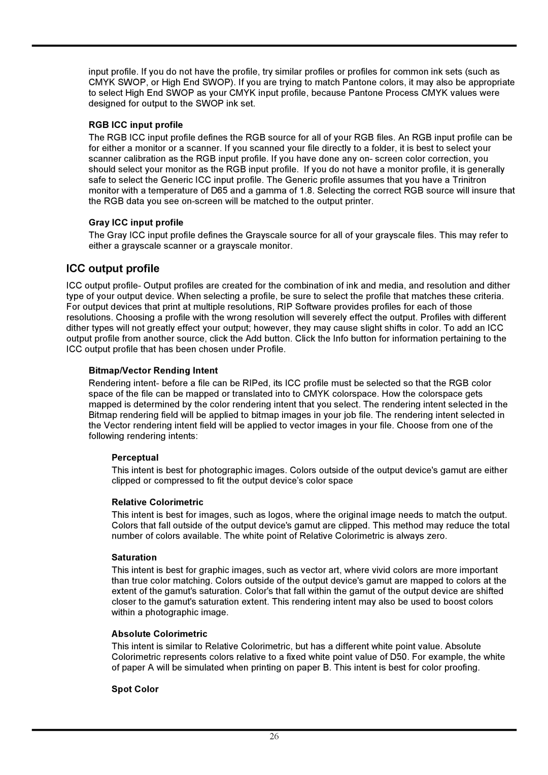 Roland COLORCHOICE user manual ICC output profile 