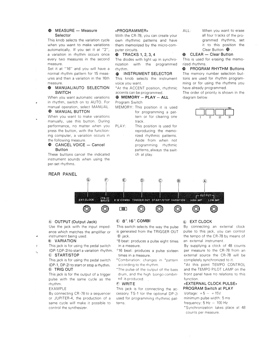 Roland CR-78 manual 