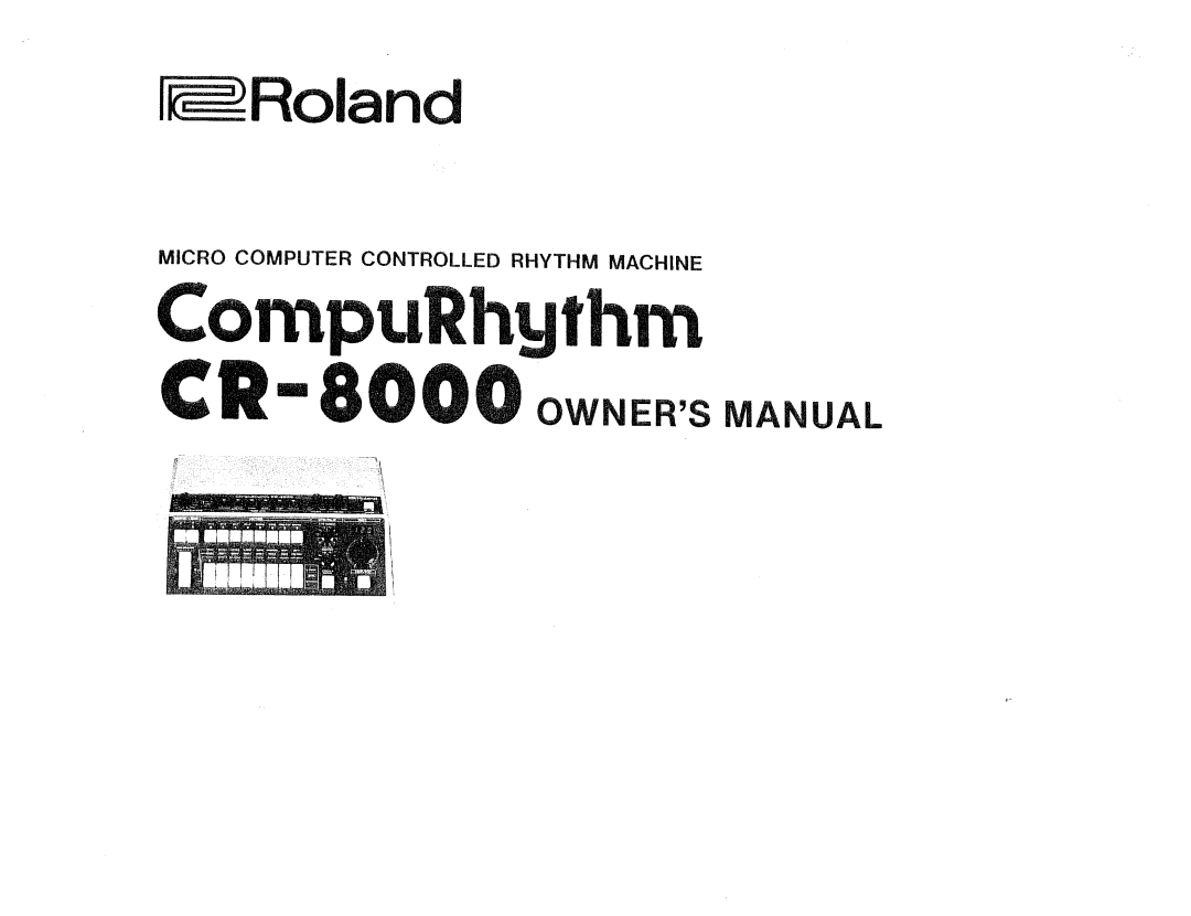 Roland CR-8000 manual 