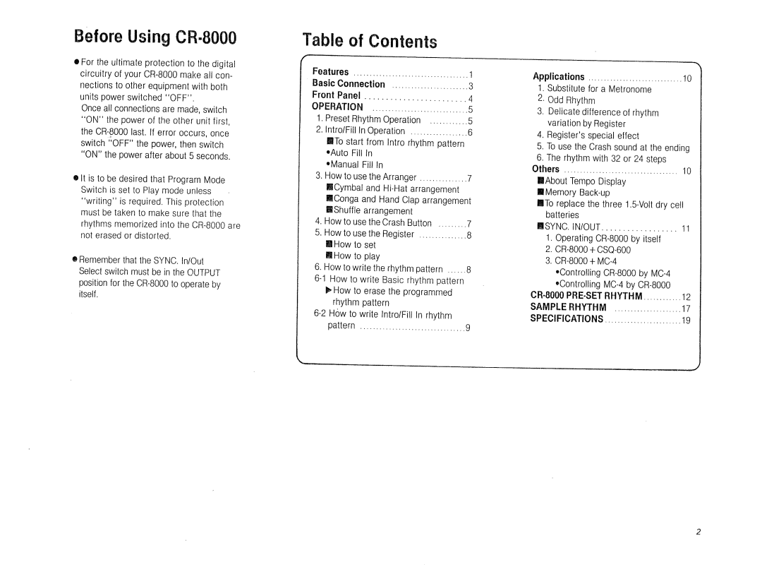 Roland CR-8000 manual 