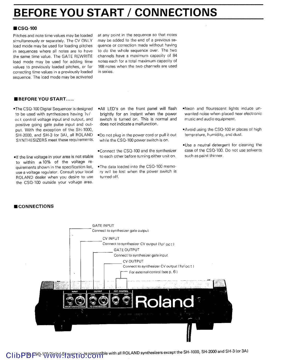 Roland csq-100 manual 