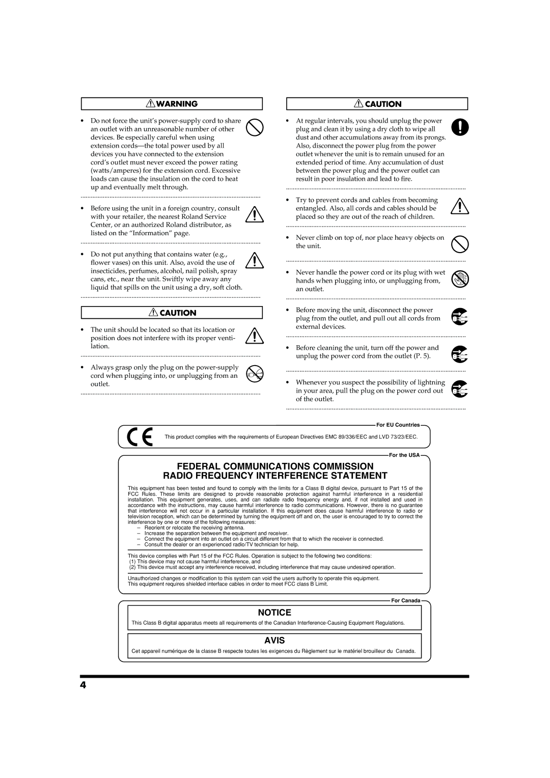 Roland CUBE-60 owner manual Avis 