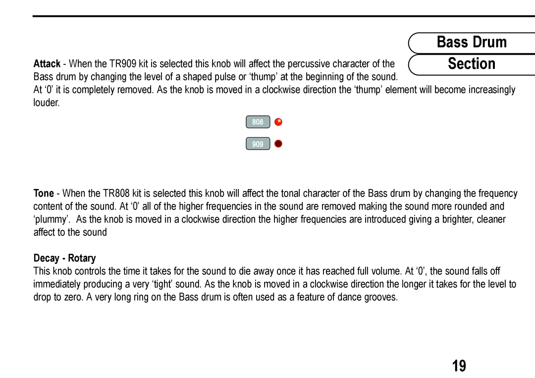 Roland D Station user manual Decay Rotary 