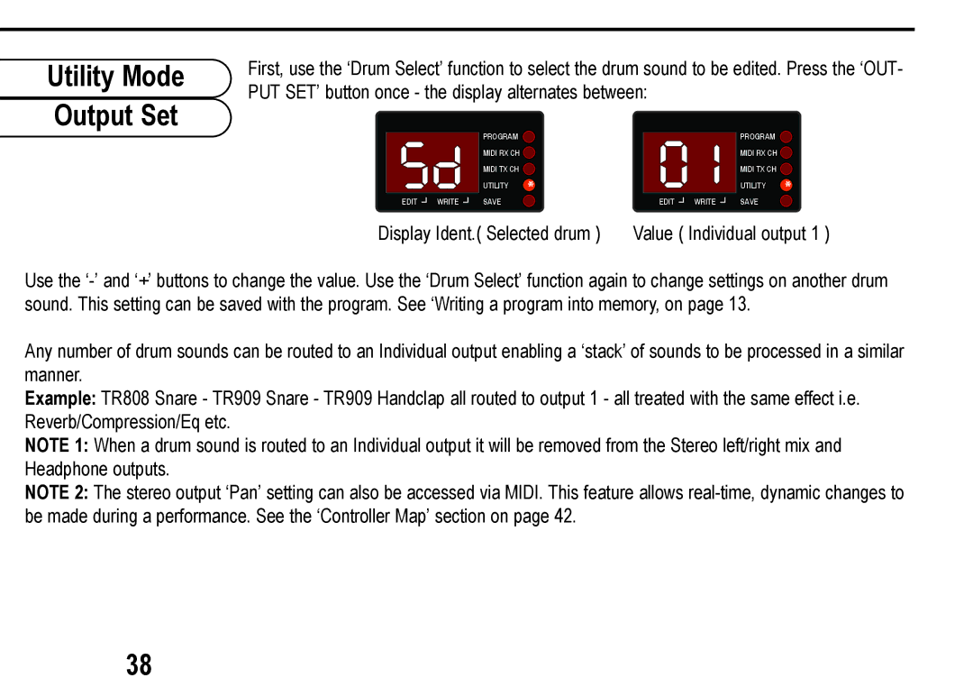 Roland D Station user manual Utility Mode Output Set 