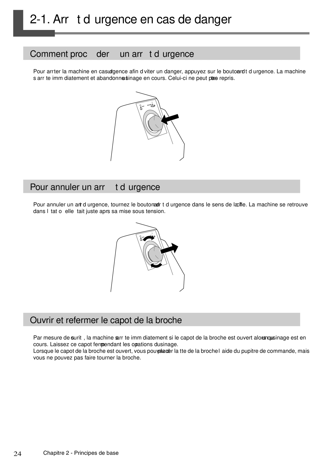 Roland EGX-600 Arrêt d’urgence en cas de danger, Comment procéder à un arrêt d’urgence, Pour annuler un arrêt d’urgence 