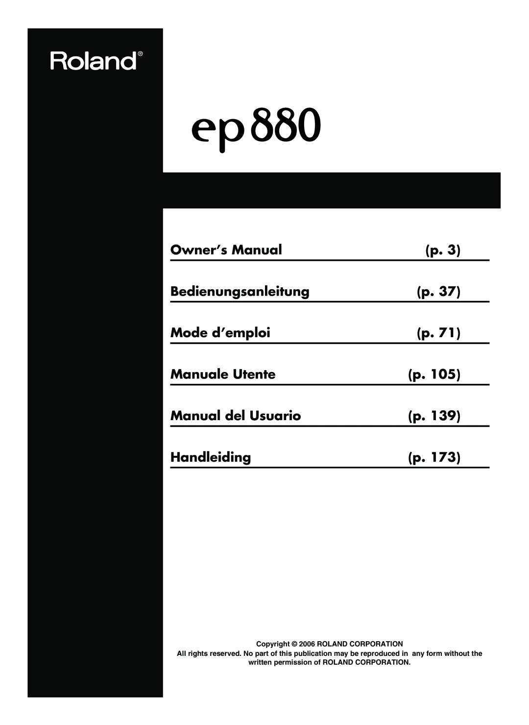 Roland EP-880 owner manual 