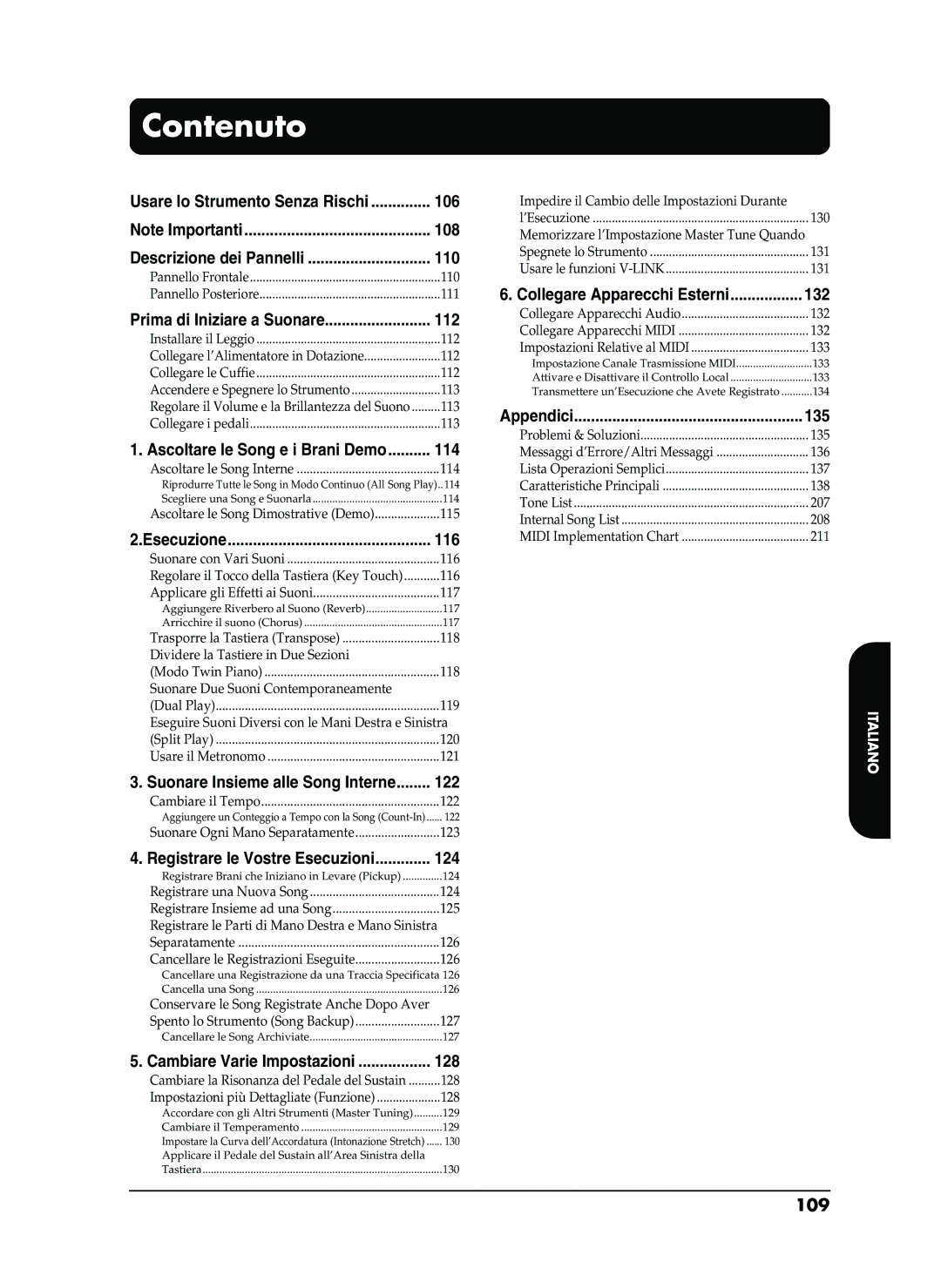 Roland EP-880 owner manual Contenuto, 109 