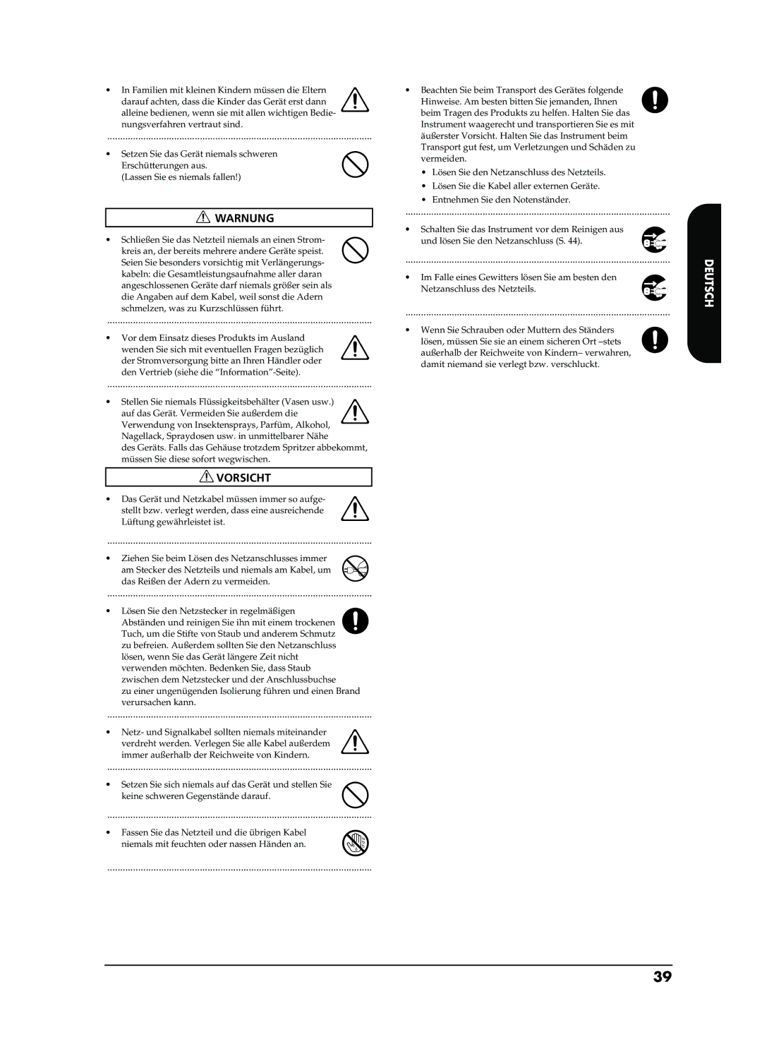 Roland EP-880 owner manual Deutsch 