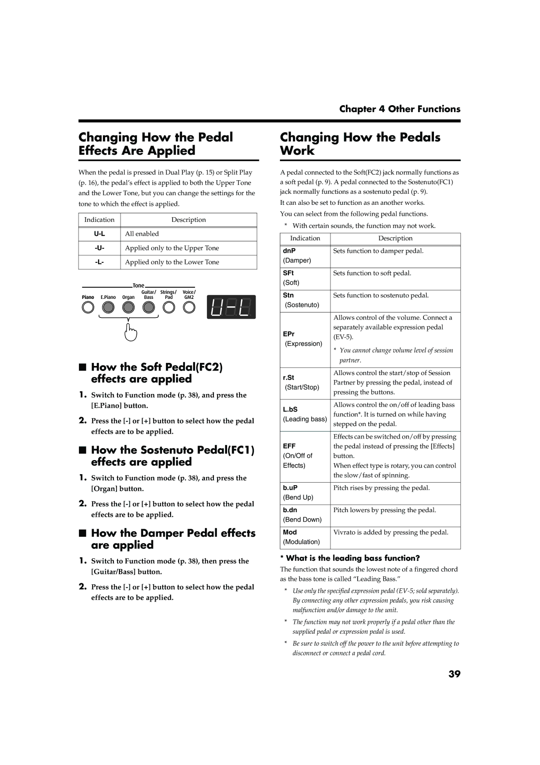 Roland FP-2 owner manual Changing How the Pedal Effects Are Applied, Changing How the Pedals Work 