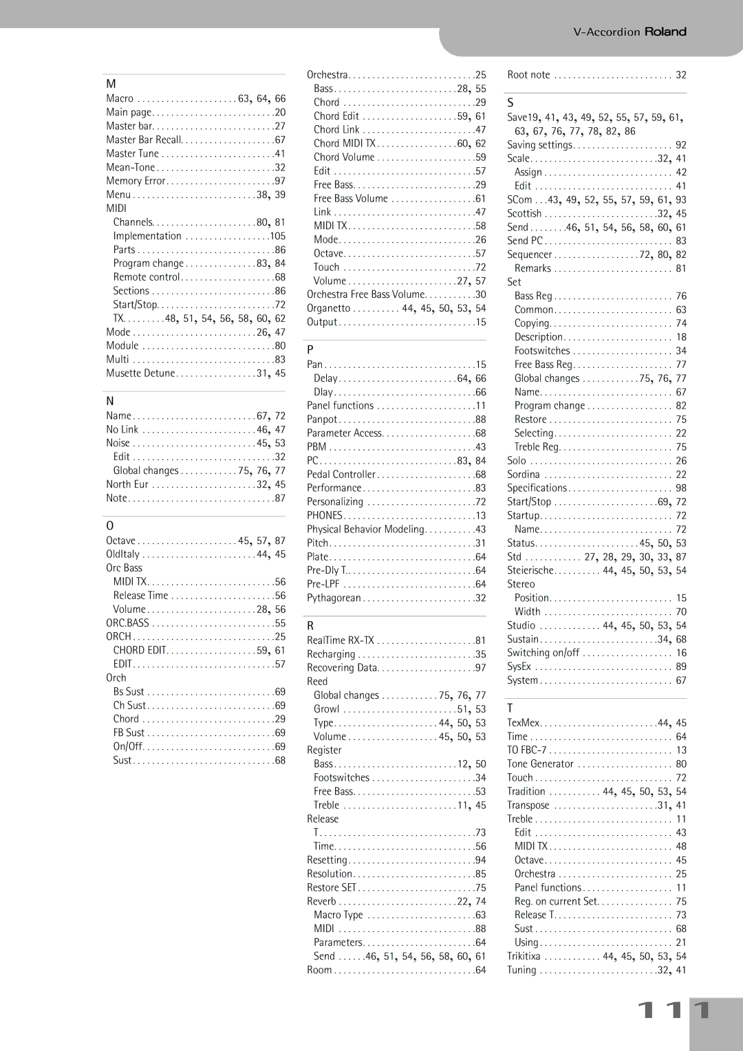 Roland FR-5, FR-7 owner manual 111 