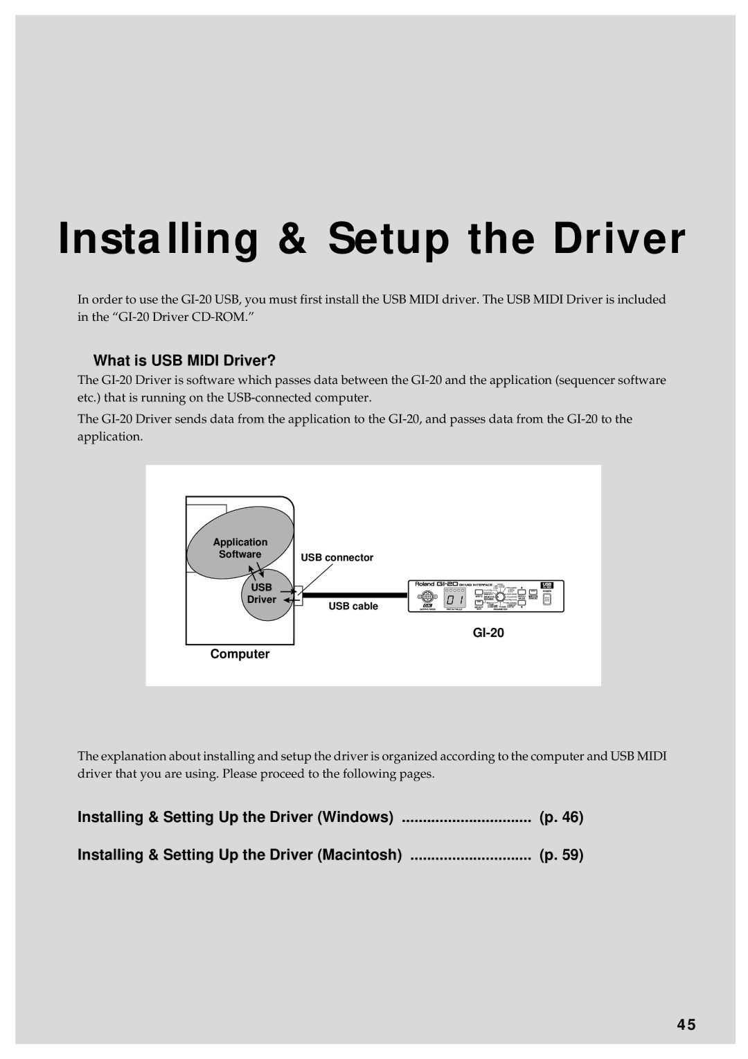 Roland GI-20 owner manual Computer 