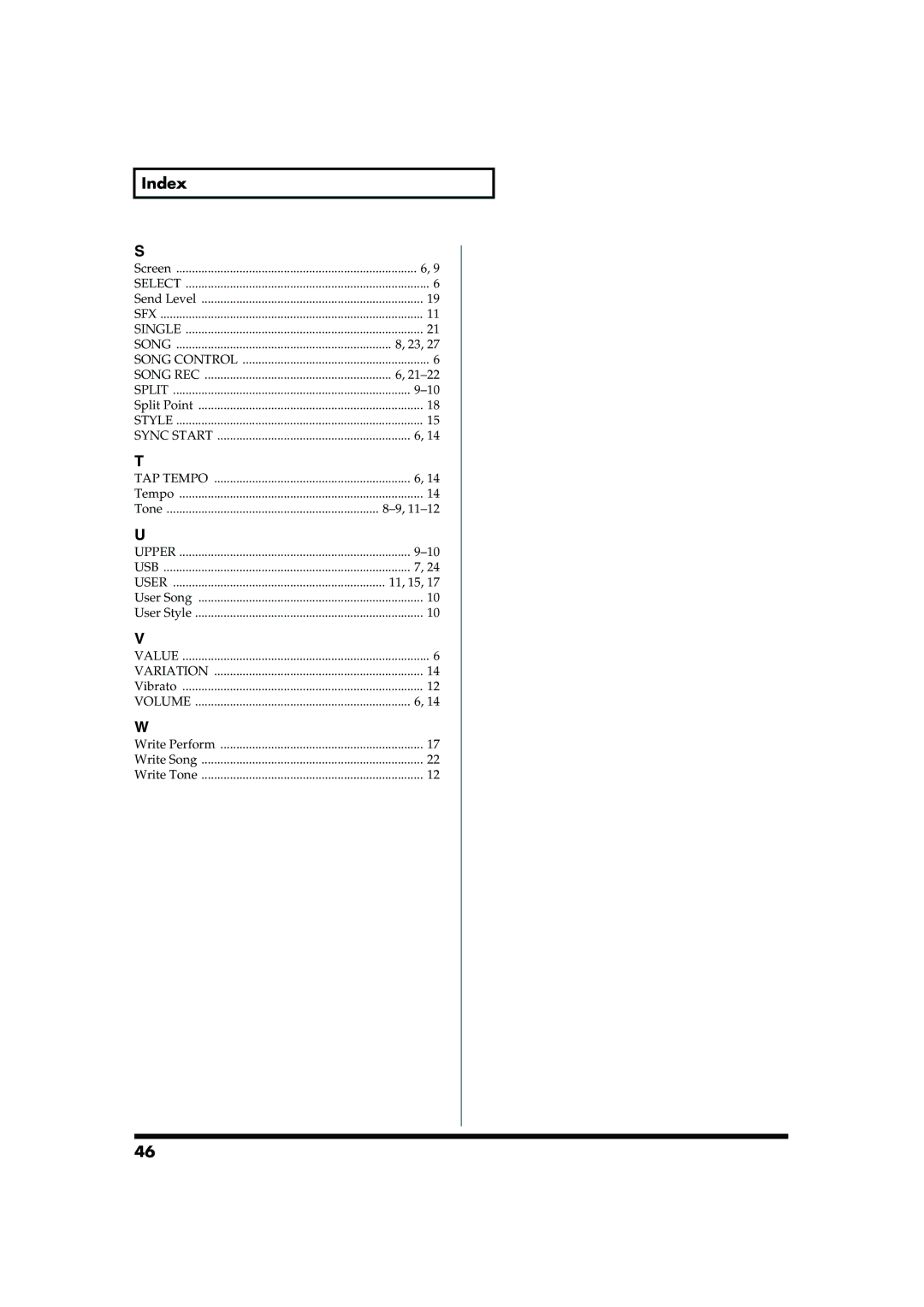 Roland GW-7 owner manual Song 