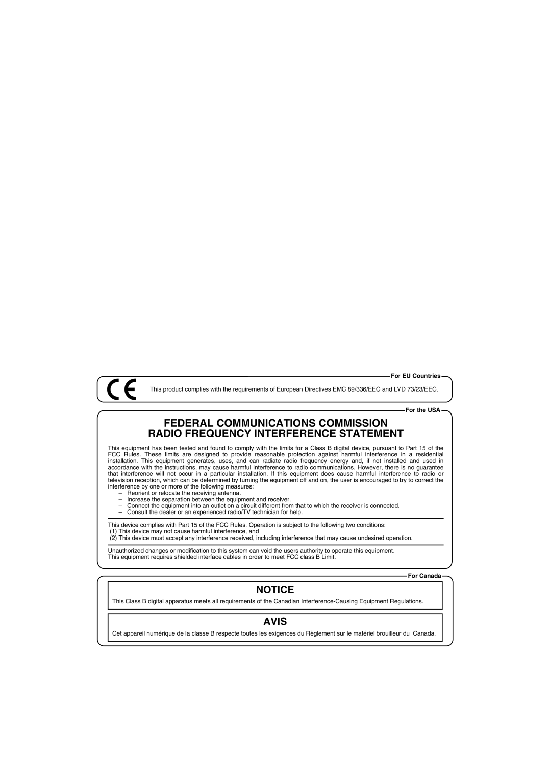 Roland HP-2 owner manual For EU Countries, For the USA, For Canada 