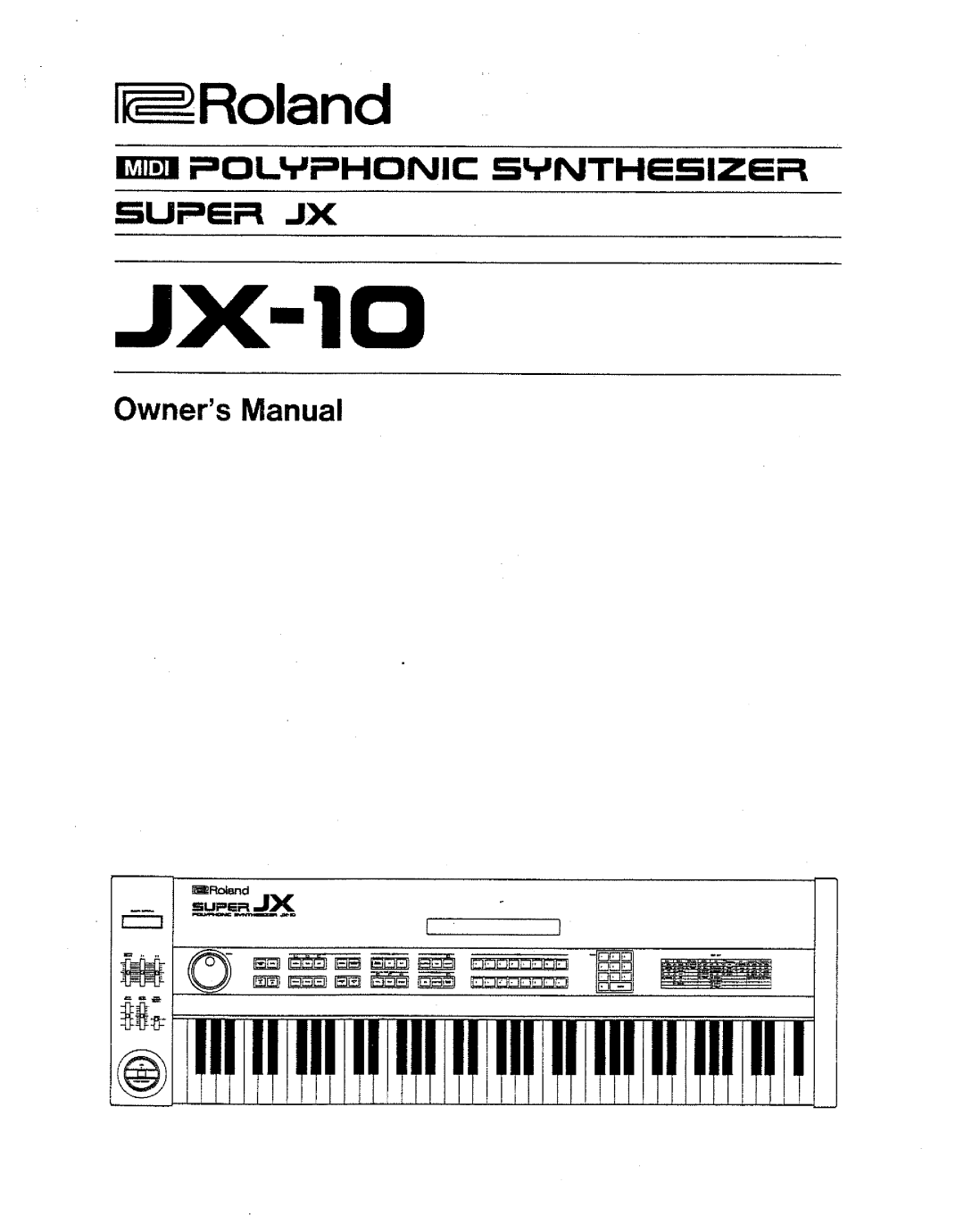 Roland JX-10 manual 