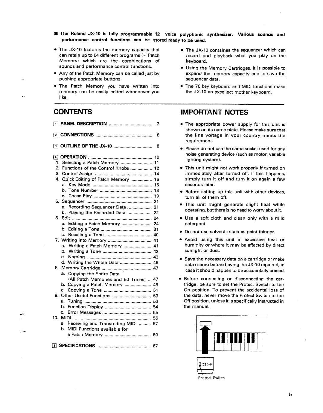 Roland JX-10 manual 