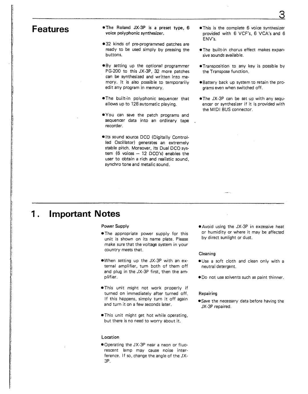 Roland JX-BP manual 