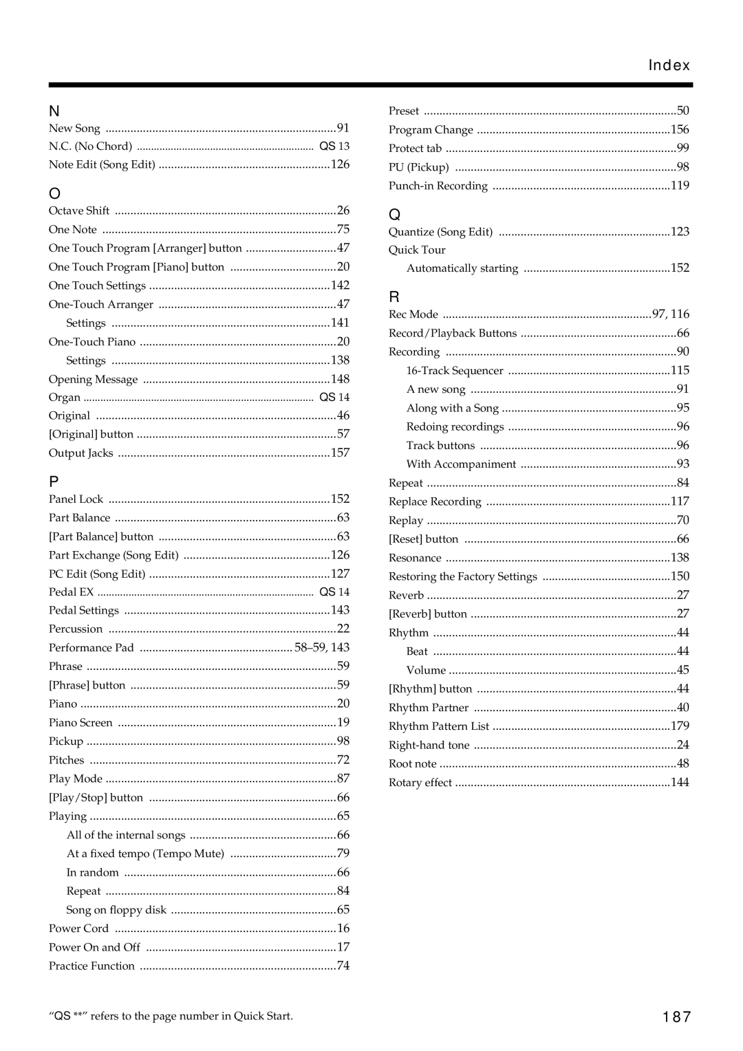 Roland KF-7 owner manual 187, 126 