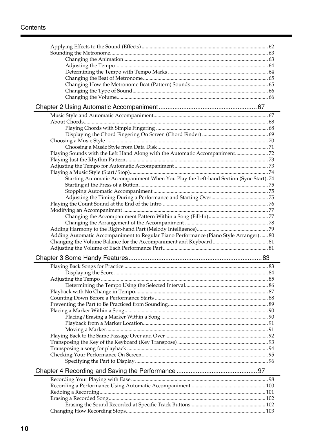 Roland KF-90 owner manual Using Automatic Accompaniment, Some Handy Features, Recording and Saving the Performance 