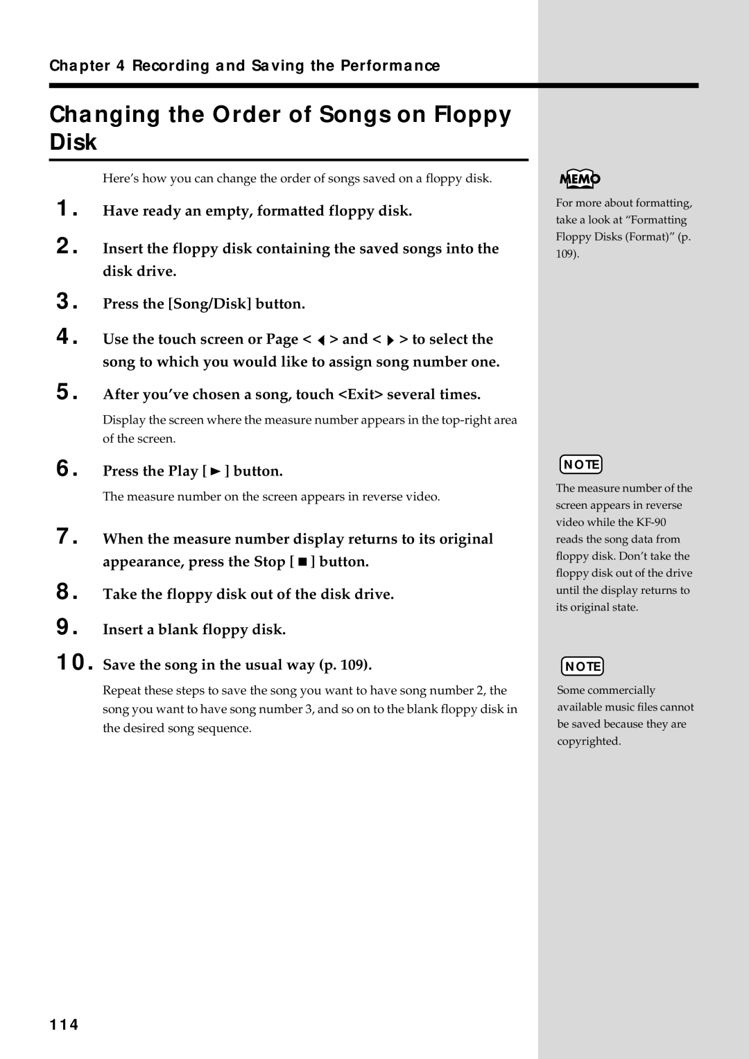 Roland KF-90 owner manual 114 