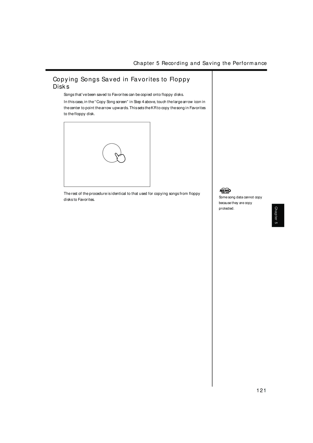 Roland KR-15, KR-17 owner manual Copying Songs Saved in Favorites to Floppy Disks, 121 