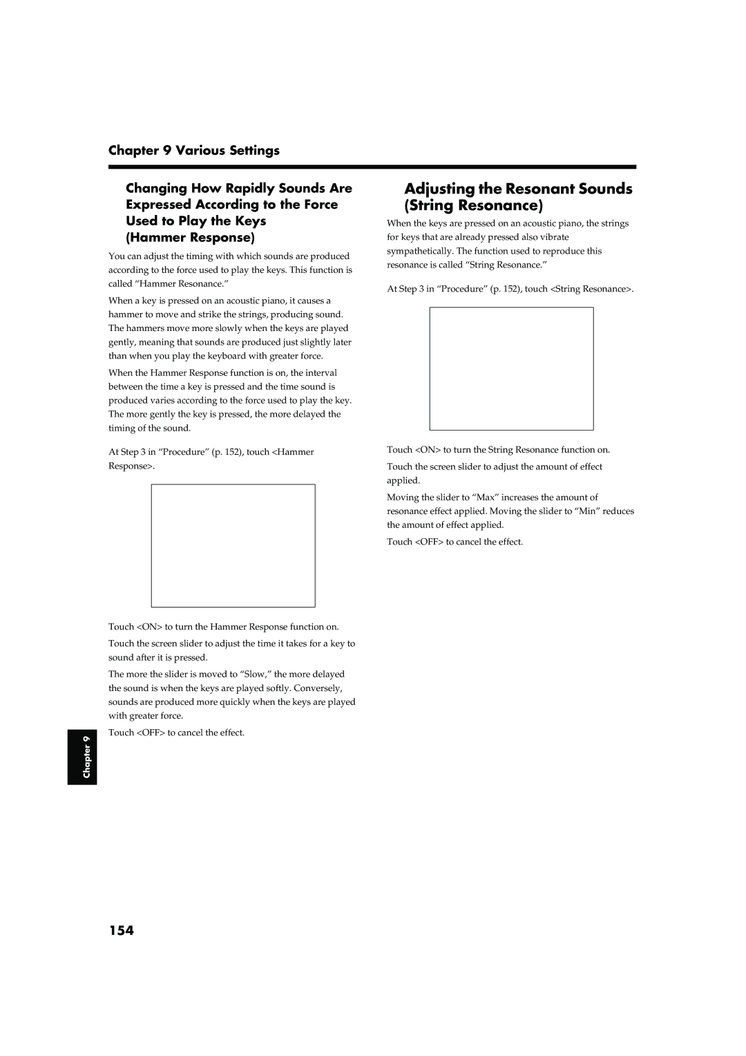 Roland KR-17, KR-15 owner manual Adjusting the Resonant Sounds, String Resonance 