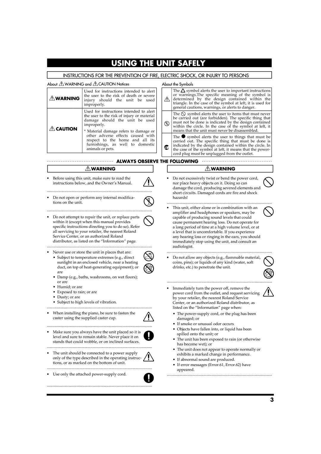 Roland KR-15, KR-17 owner manual 