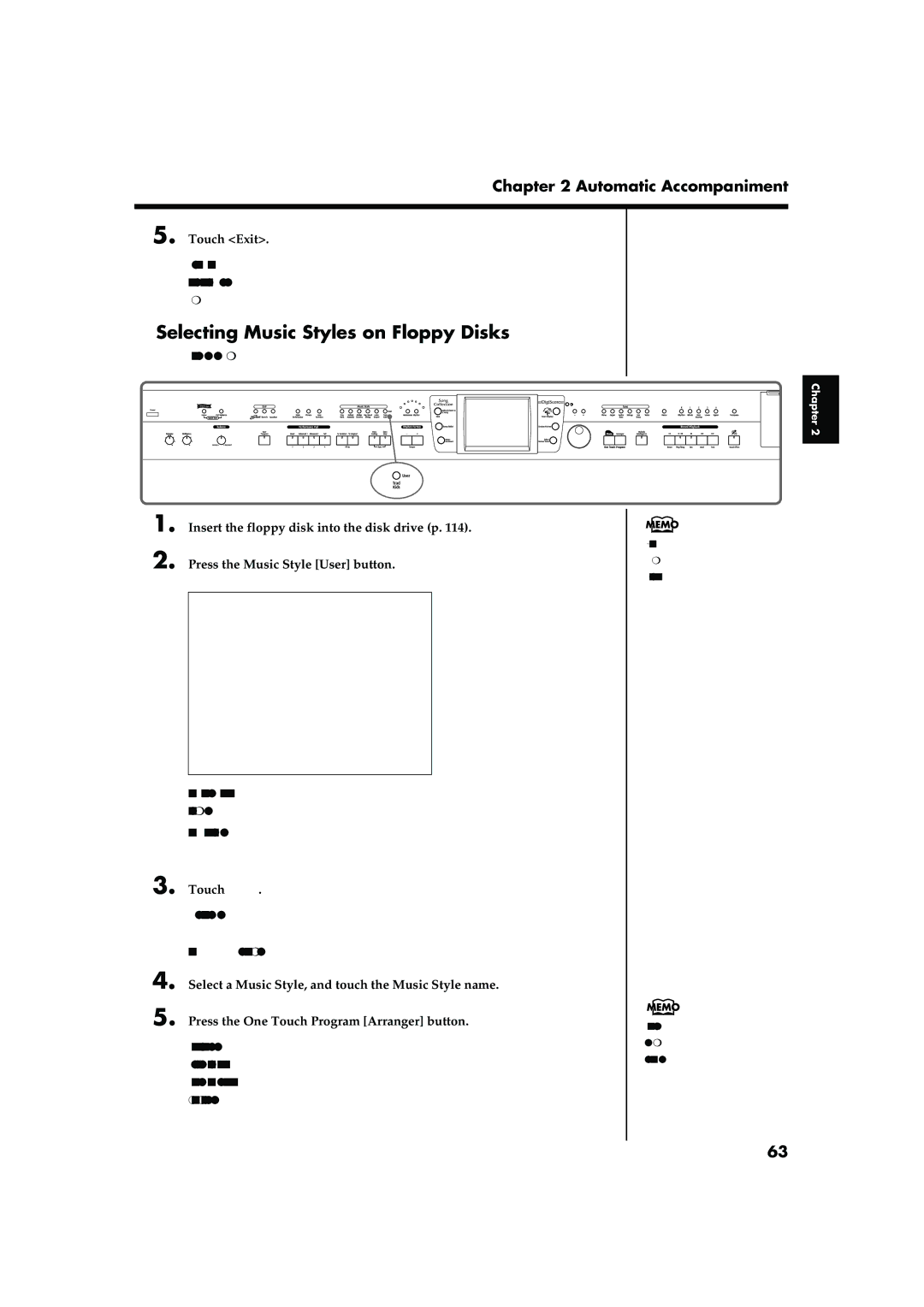 Roland KR-15, KR-17 owner manual Selecting Music Styles on Floppy Disks, Touch 