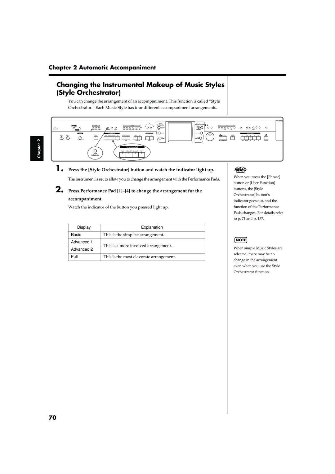 Roland KR-17, KR-15 owner manual Display Explanation Basic, Advanced, Full 