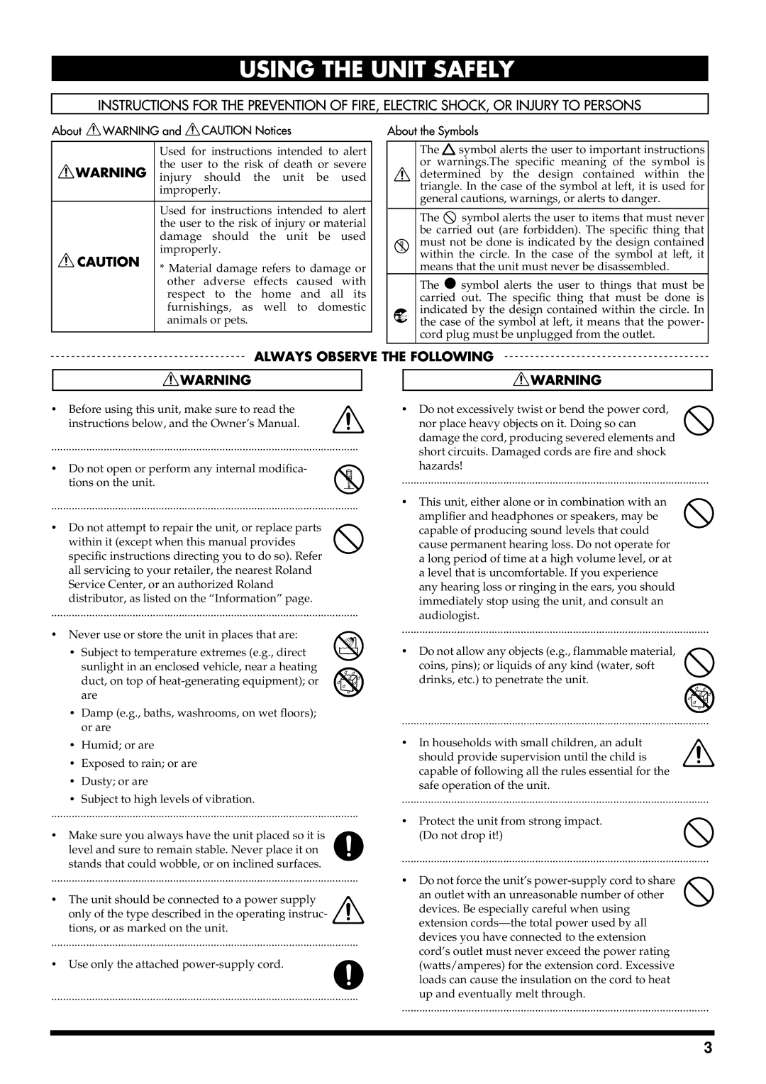 Roland KR7/5 owner manual 