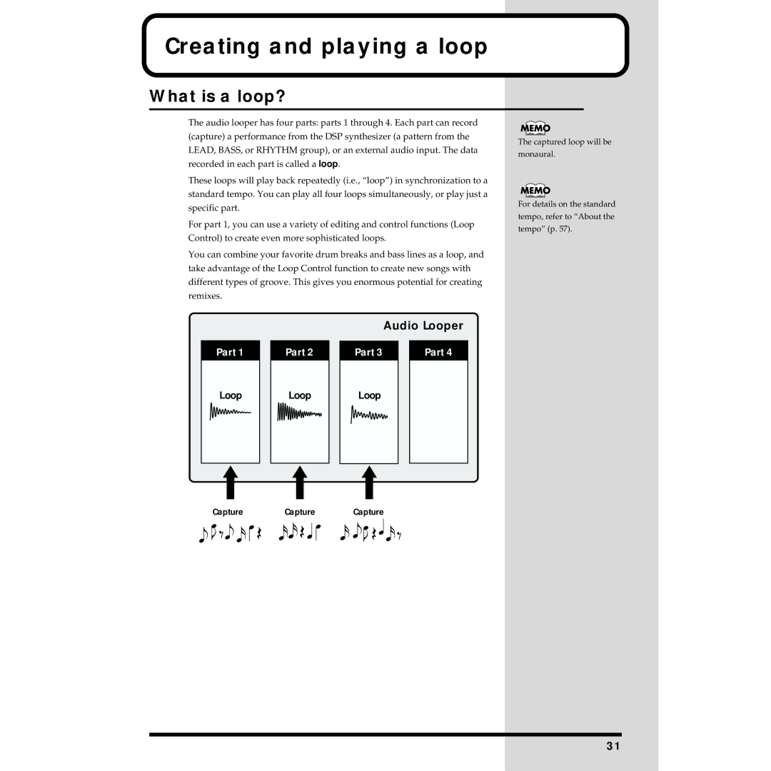 Roland MC-09 owner manual Creating and playing a loop, What is a loop? 