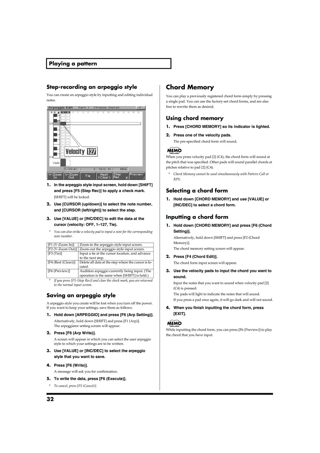 Roland MC-909 owner manual Chord Memory 