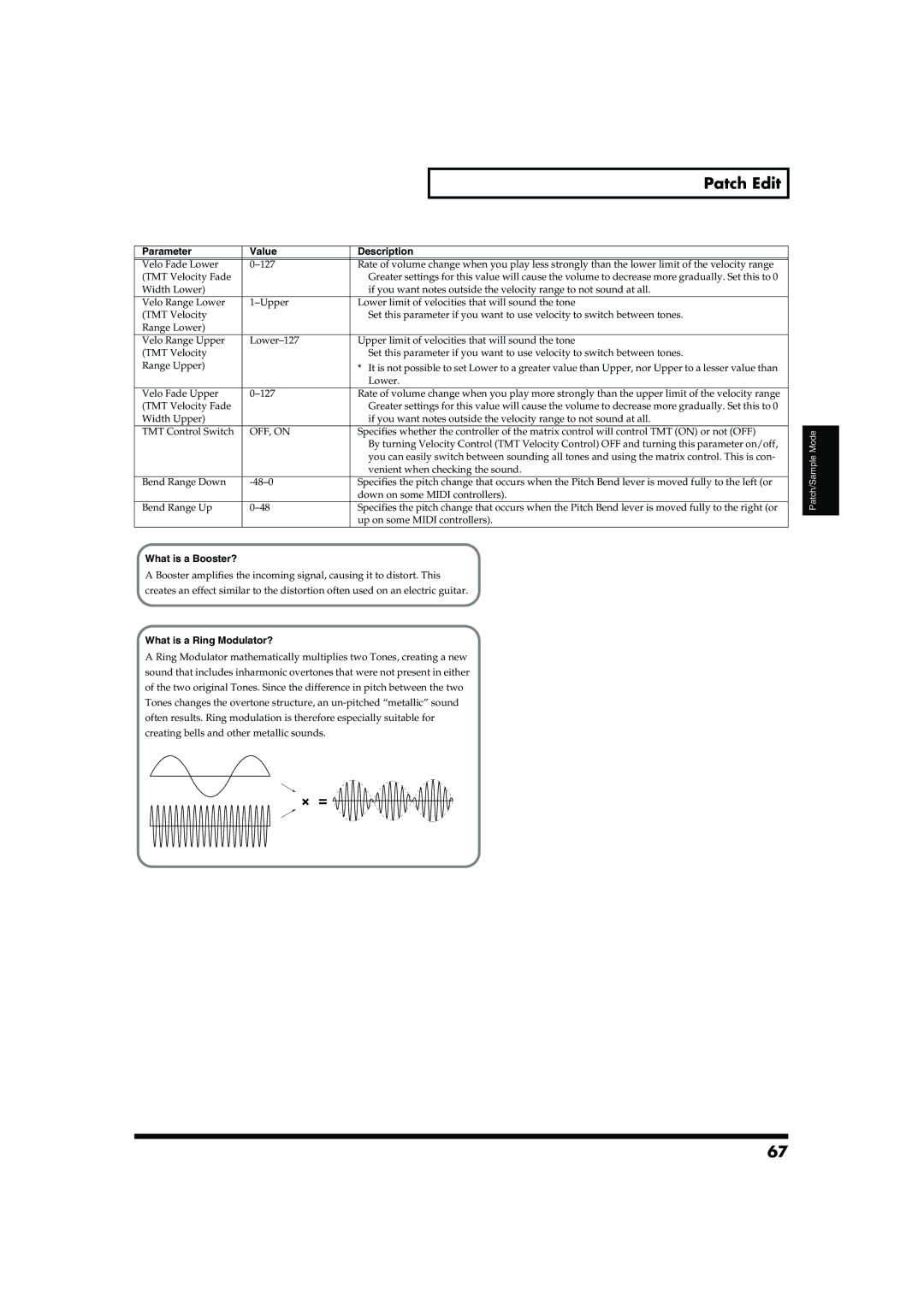 Roland MC-909 owner manual What is a Booster?, What is a Ring Modulator? 