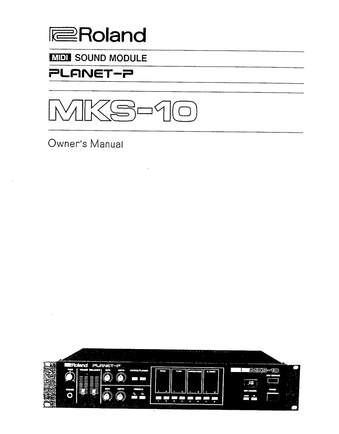 Roland MKS-10 manual 