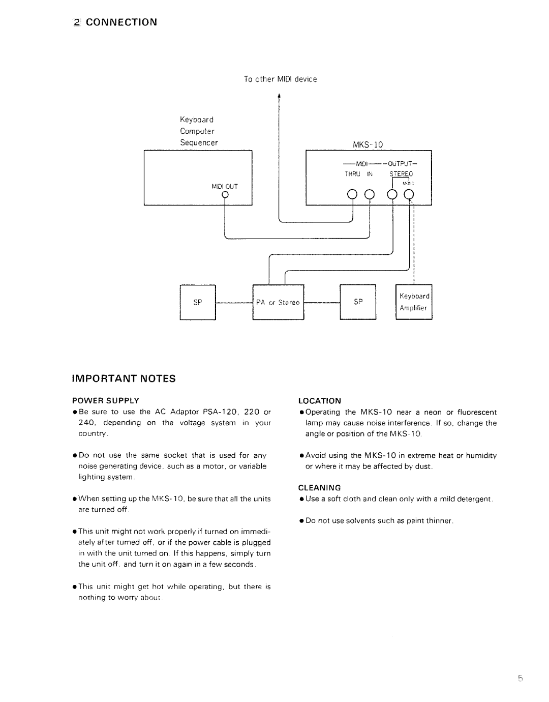 Roland MKS-10 manual 