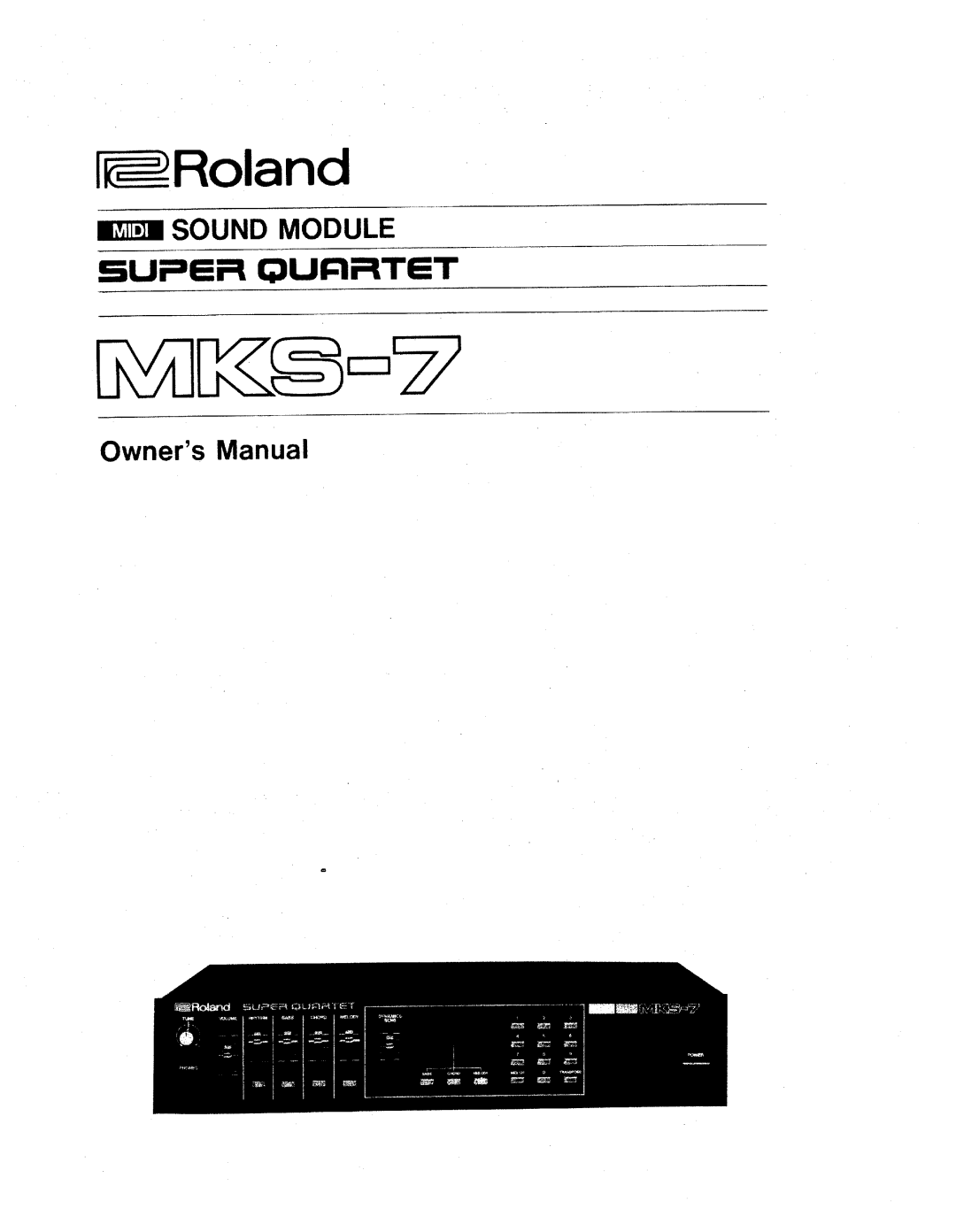 Roland MKS-7 manual 