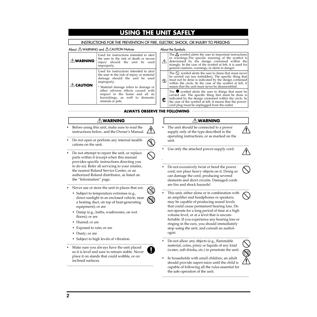 Roland MMP-2 owner manual 