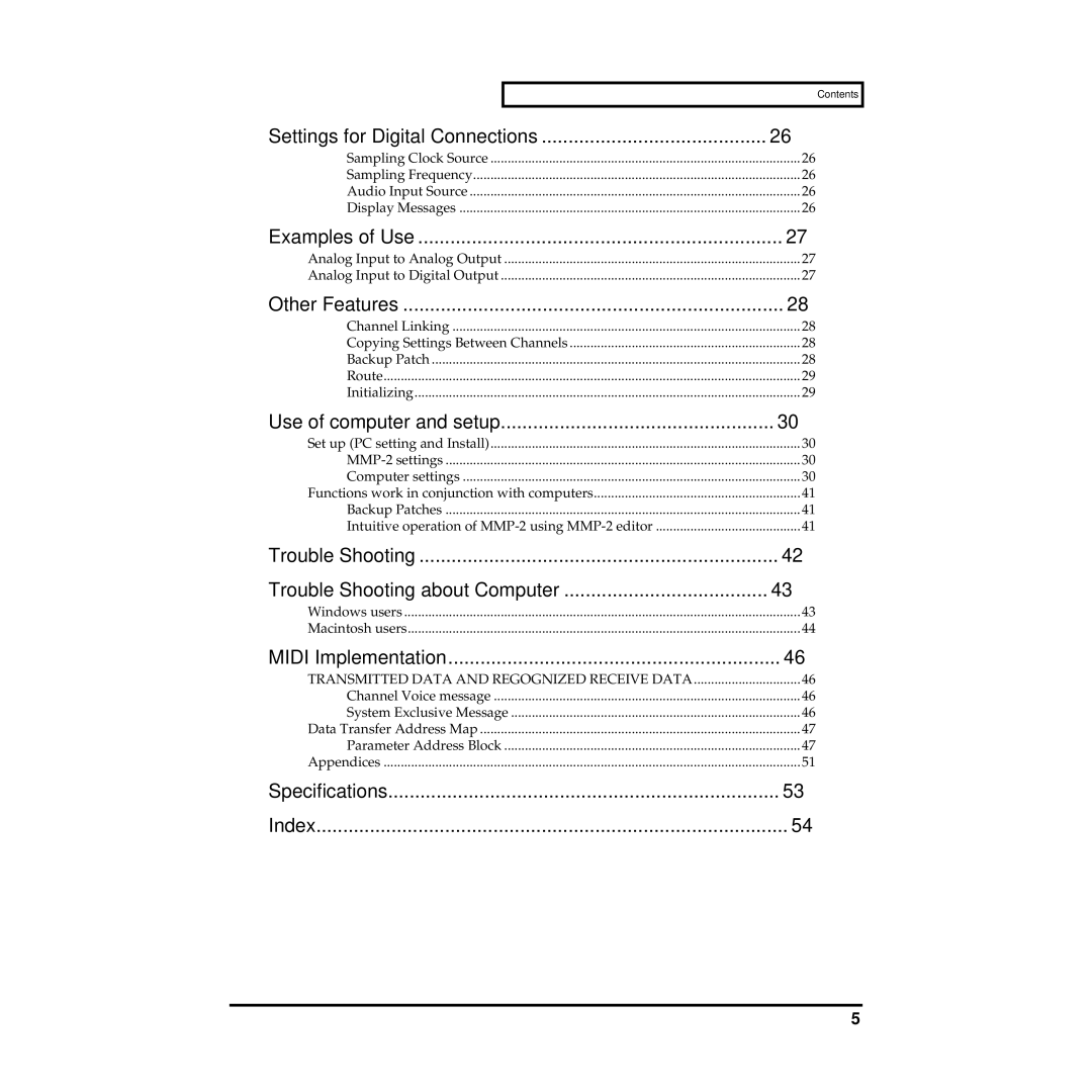 Roland MMP-2 owner manual Settings for Digital Connections 