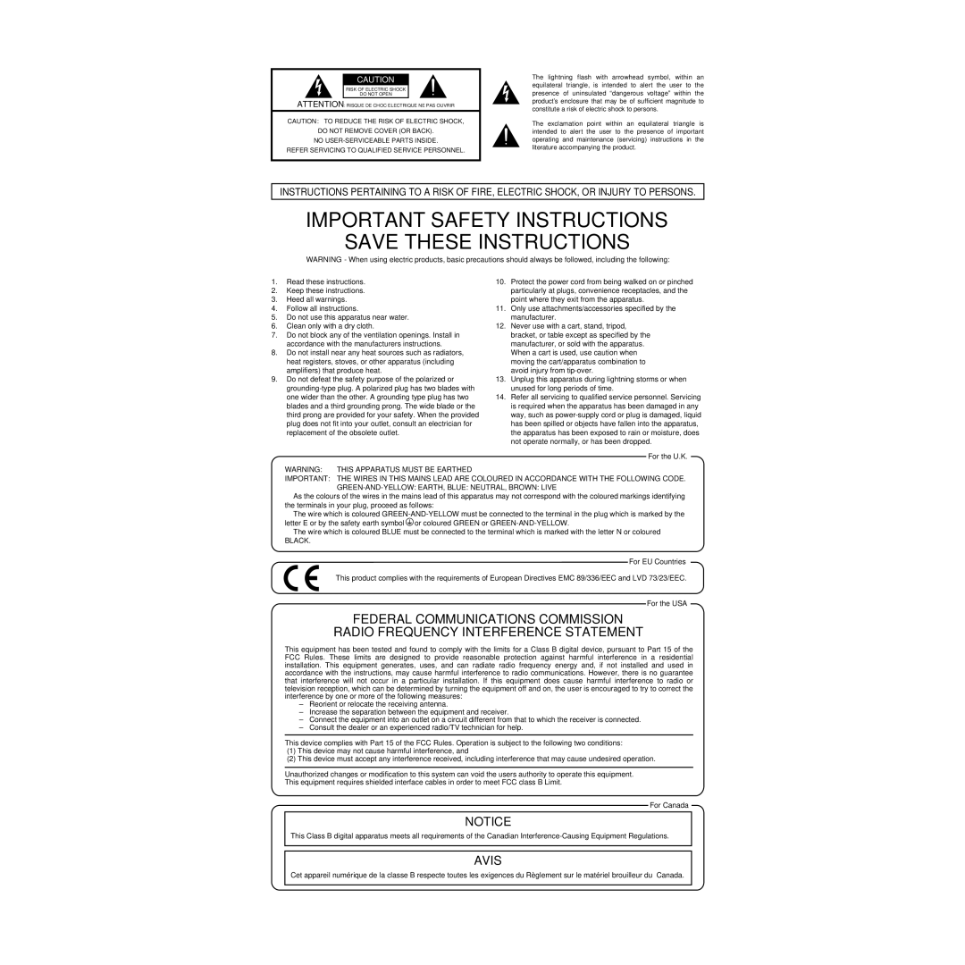 Roland MMP-2 owner manual Important Safety Instructions 