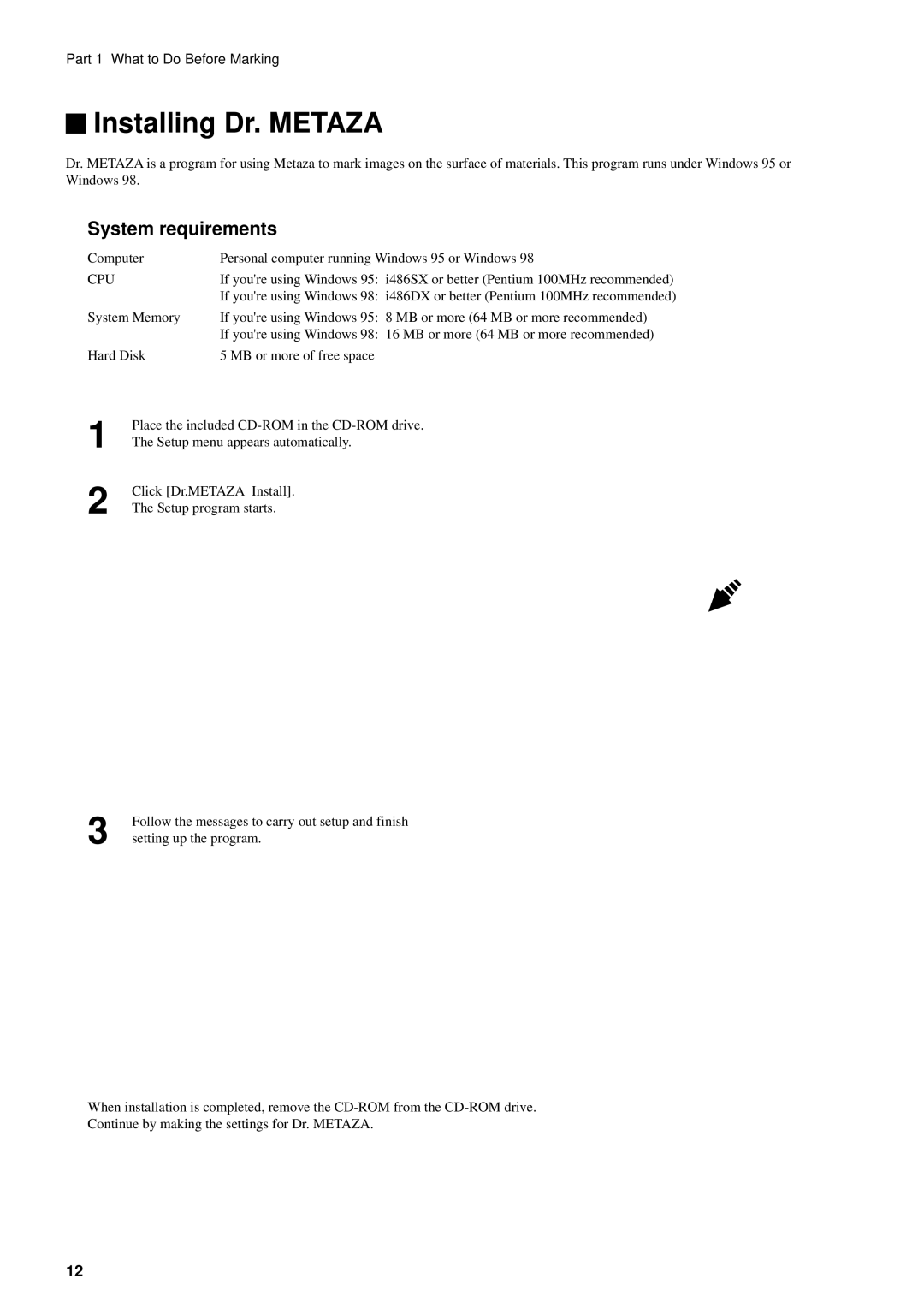 Roland MPX-50 user manual Installing Dr. Metaza, System requirements 