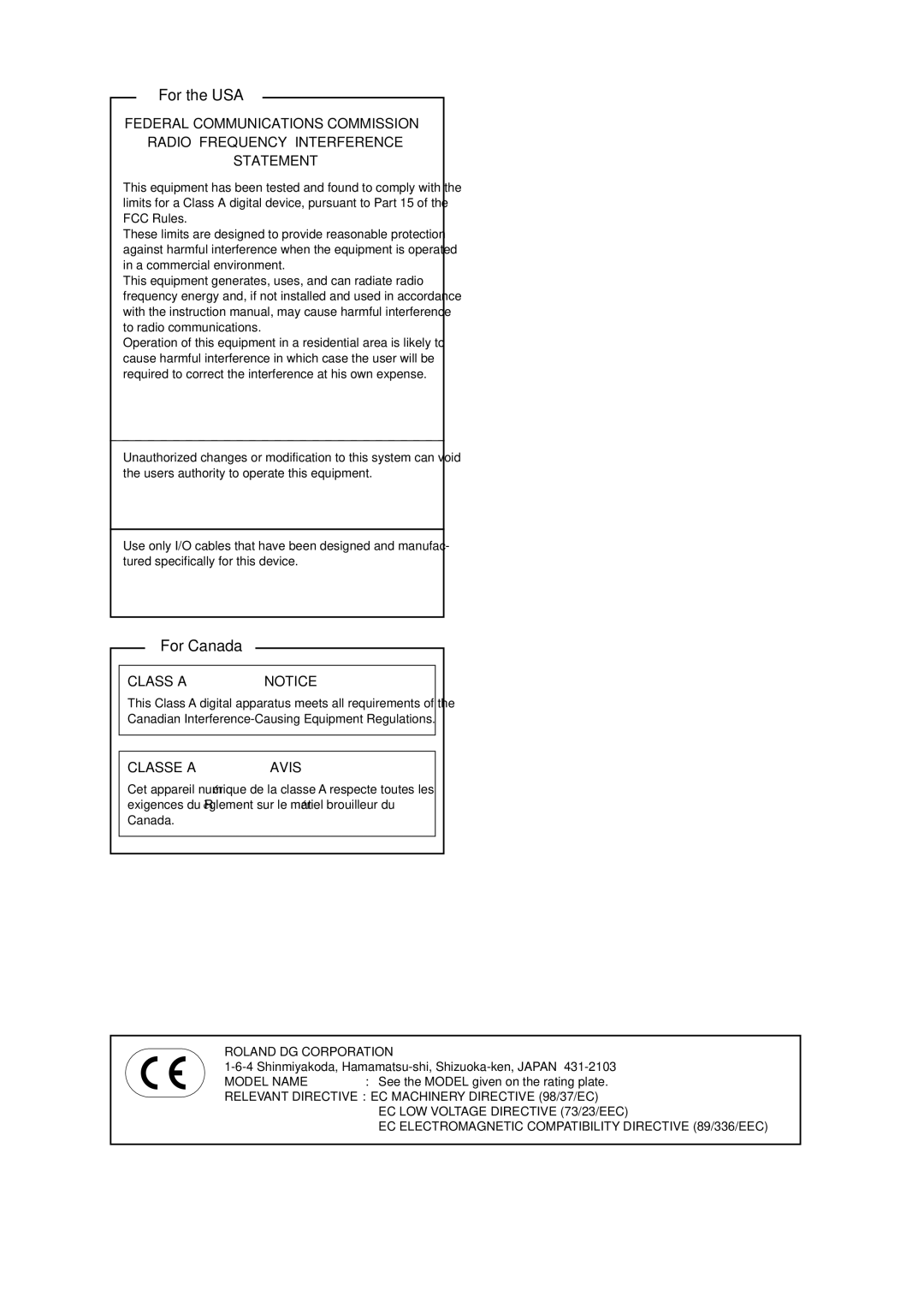 Roland MPX-50 user manual For the USA 