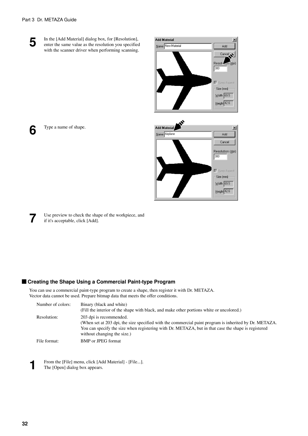 Roland MPX-50 user manual Creating the Shape Using a Commercial Paint-type Program 