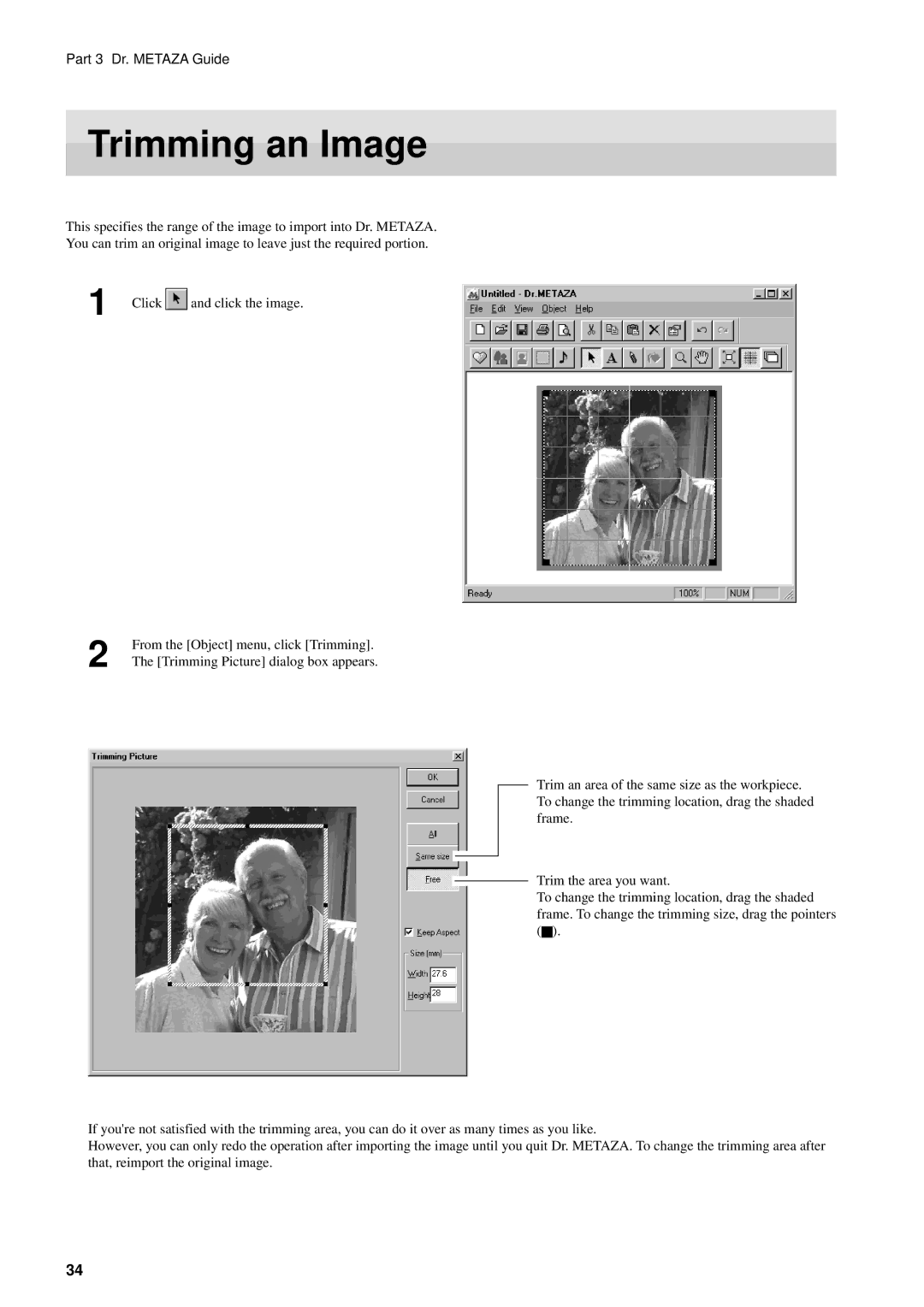 Roland MPX-50 user manual Trimming an Image 