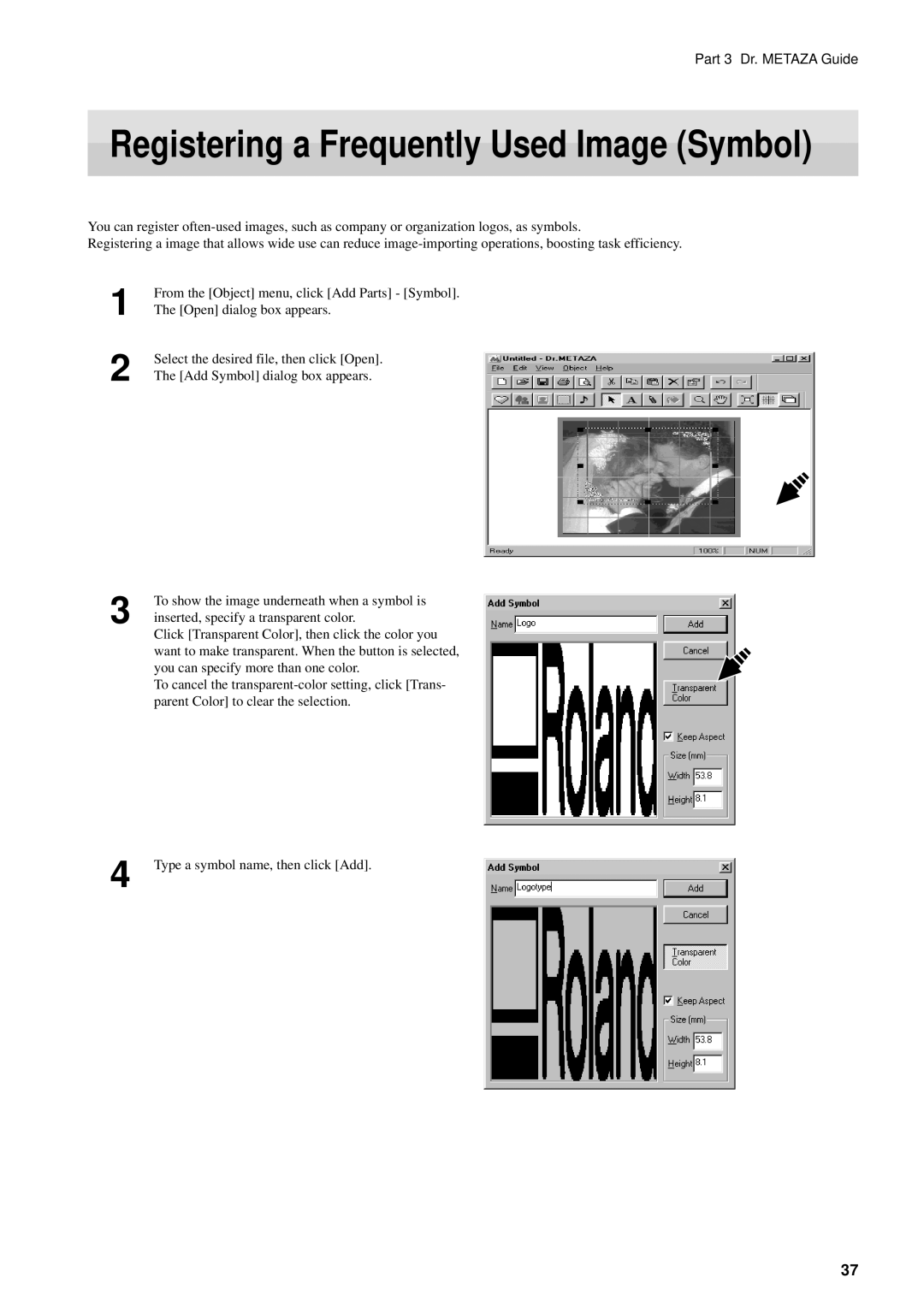 Roland MPX-50 user manual Registering a Frequently Used Image Symbol 