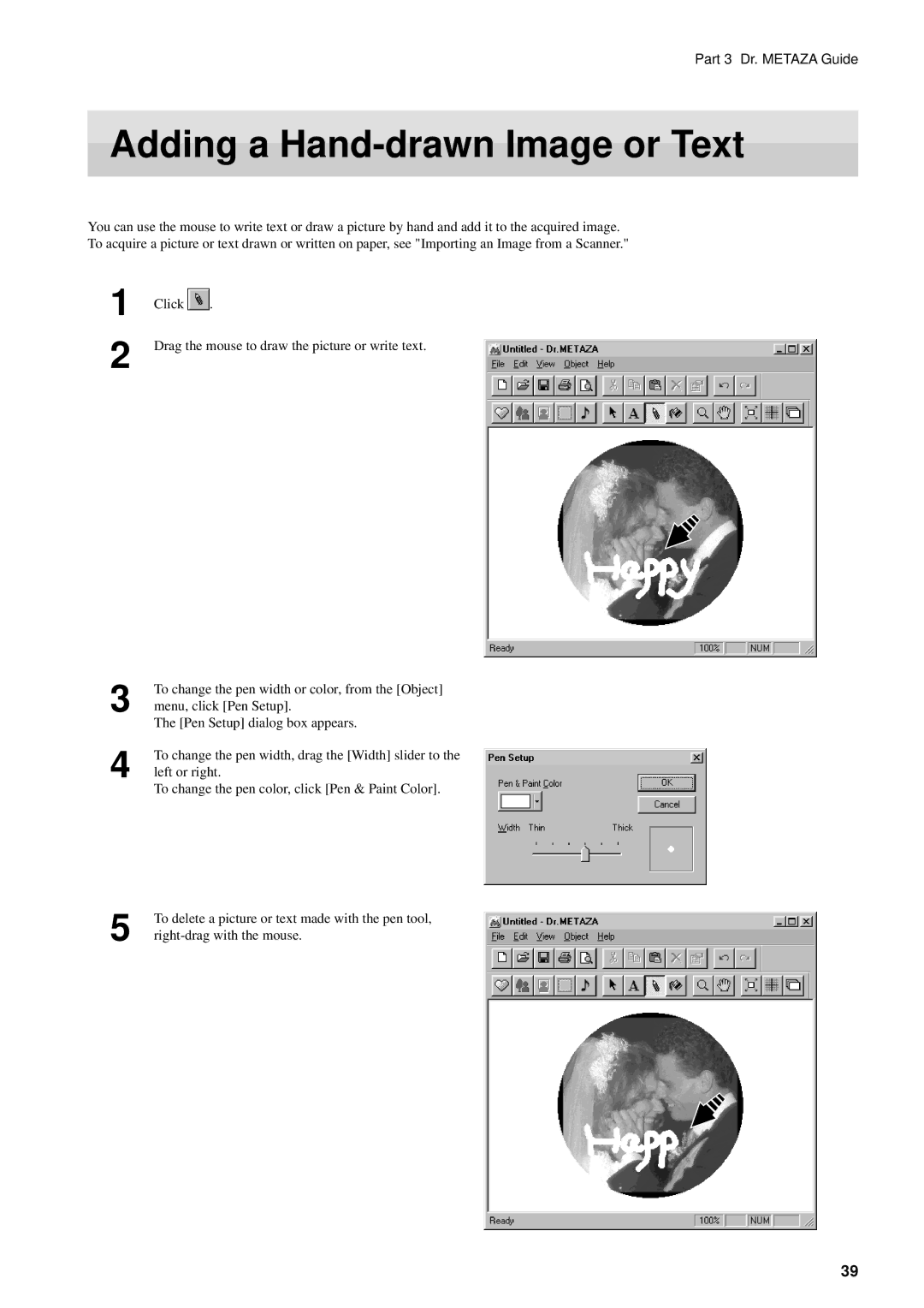 Roland MPX-50 user manual Adding a Hand-drawn Image or Text 