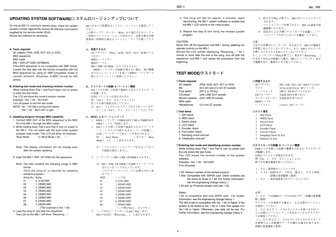 Roland MS-1 manual 