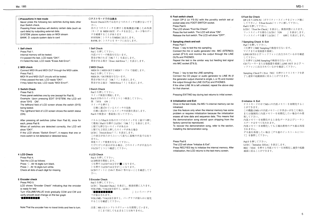 Roland MS-1 manual 